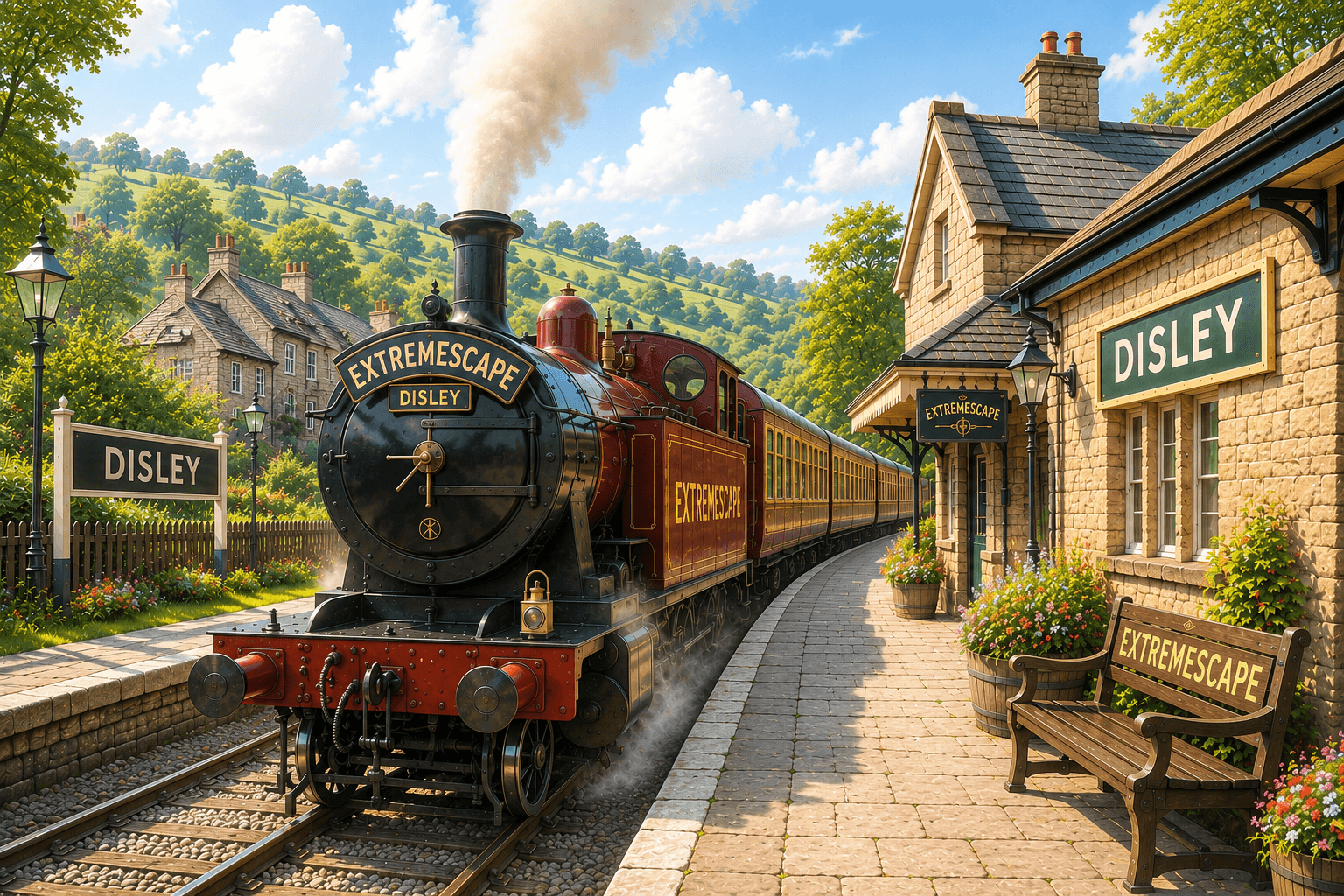 Disley train station near Extremescape escape rooms, easily reached from Stockport