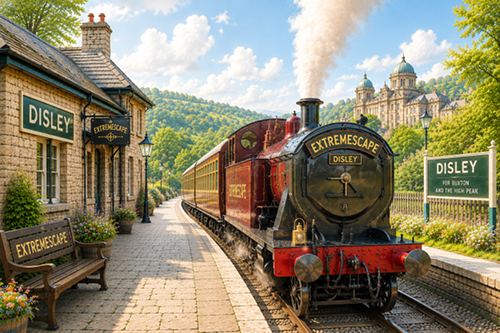 Train from Buxton to Extremescape escape rooms