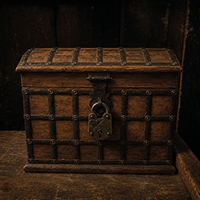 Locked treasure chest clue inside the Pirate Ship escape room at Extremescape