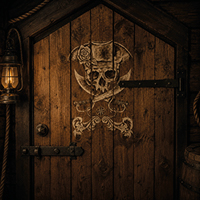 Pirate ship door escape room at Extremescape
