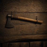 Axe in Viking escape room at Extremescape